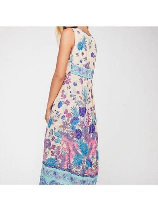 Spell NWOT XS Siren Song Boho Floral Print Sleeveless Midi Dress - Picture 2 of 10